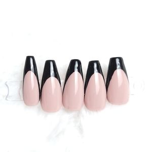 Black French Press-on Nails